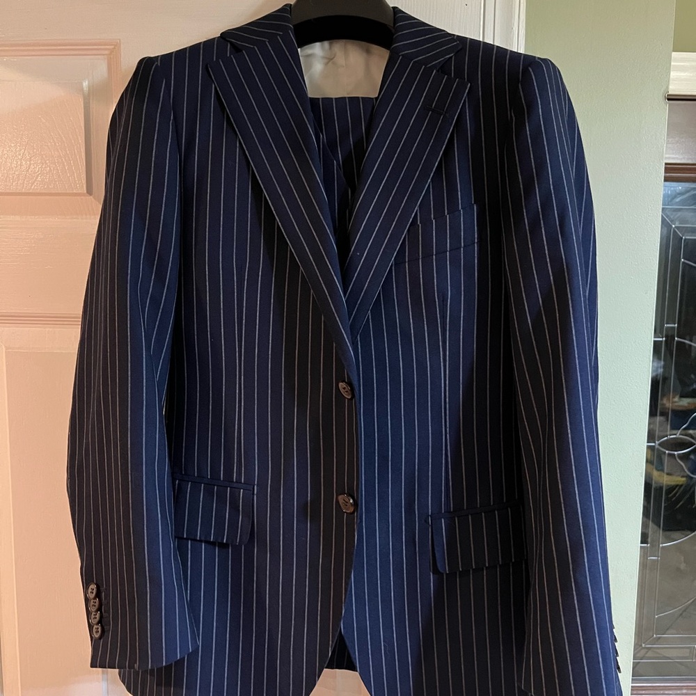 Suitsupply Blue Striped Suit Jacket